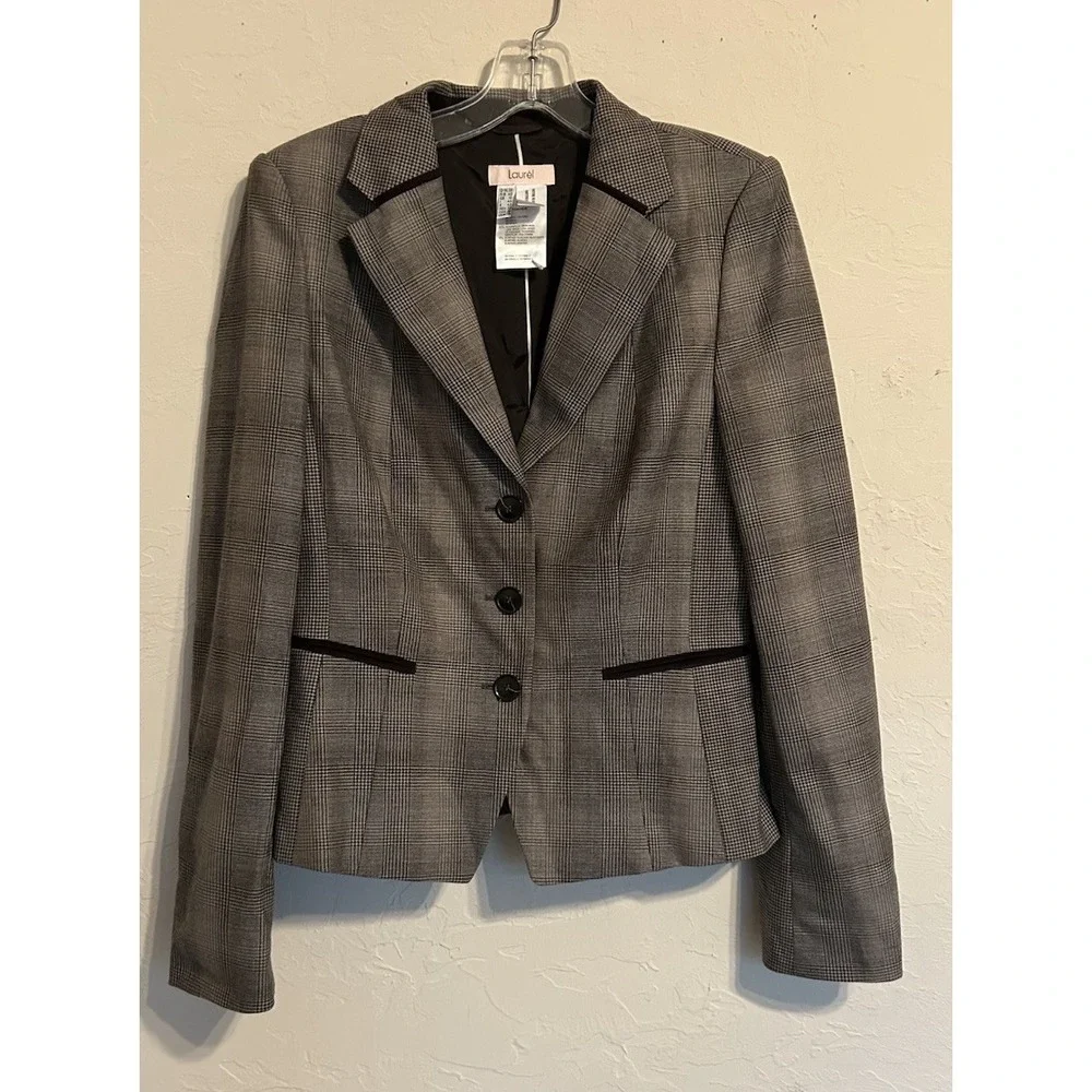 Laurèl Escada Wool Tweed Blazer 8 Preppy Old‎ Money Equestrian Designer Academia